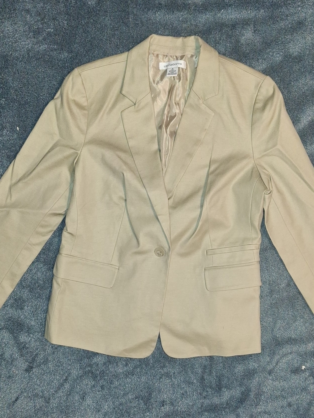Liz Claiborne Beige Single-Button Blazer